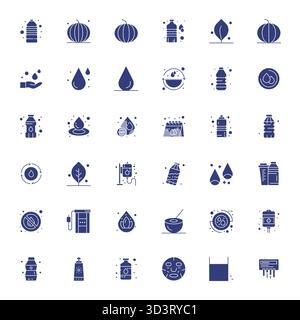 Hochmodernes Paket mit 36 Pixel ausgerichteten Vektorsymbolen, inspiriert von Hydration, erstellt im gefüllten Format bei 64x64 für die Benutzeroberfläche der nächsten Generation Stock Vektor