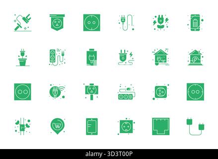 Kunstvoll gestaltete 24 bearbeitbare Vektorsymbole für Outlet, geliefert im Format 64x64 für konsistente visuelle Exzellenz. Stock Vektor