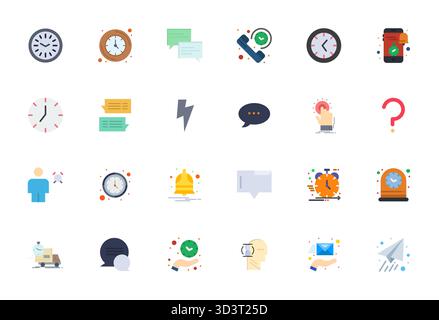 Handgefertigte Kollektion mit 24 flachen Vektorsymbolen für Prompt, optimiert in der für Retina Ready Pixel optimierten Auflösung für erstklassige digitale Erlebnisse Stock Vektor