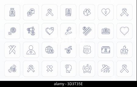 Hochmodernes Paket mit 28 detaillierten Vektorsymbolen, inspiriert von Support Group, erstellt im Thin Line-Format bei Retina Ready for Next-Gen Stock Vektor