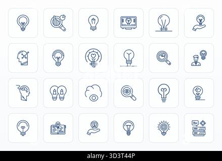 Sammlung von 24 Bold Line Display Perfect Vector Icons für Insight, im Retina Ready Format für Klarheit und Vielseitigkeit. Stock Vektor