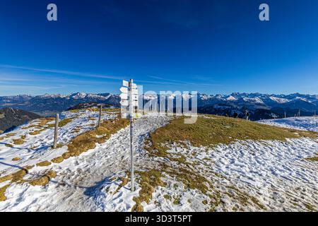 Deutschland, Bayern, Allgäu, Bergblick am Riedberger Horn Stockfoto
