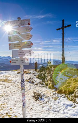 Deutschland, Bayern, Allgäu, Bergblick am Riedberger Horn Stockfoto