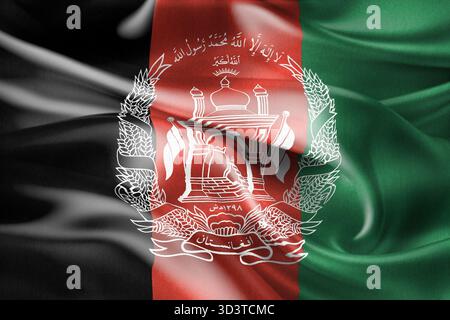 Afghanistan Flagge - realistische wehende Stoff Flagge Stockfoto