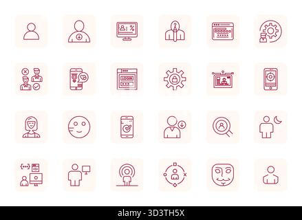 Dieses Vektor-Icon-Paket enthält 24 normale, fett formatierte Designs im optimierten Format 128x128 Pixel, perfekt für die Verbesserung digitaler Schnittstellen. Stock Vektor