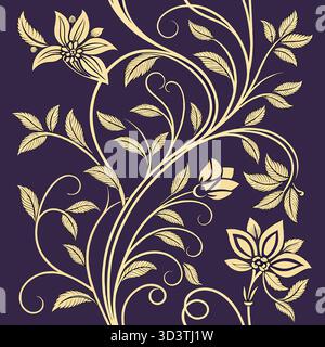 Nahtloses Blumenmuster – Dekoratives botanisches Design für Textilien und Tapeten Stock Vektor