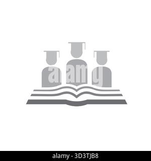 Leaning Graduation Students Vektor Logo Design Symbol Stock Vektor