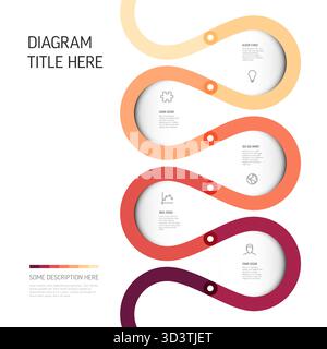 Ein modernes Infografik-Zeitrahmen-Prozessdiagramm mit fünf farbenfrohen Stufen, perfekt für die Präsentation von Daten und Schritten. Dieses lebendige Zeitleistendiagramm bietet Funktionen Stock Vektor