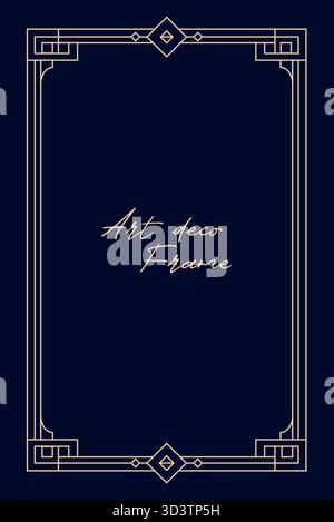 Geometrisches Art-Deco-Ornament. Luxuriöse goldene dekorative Linien. Elegantes Design, geeignet für Karte, Einladung, Poster. Stock Vektor