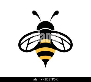 Creative Bee Queen Logo BEE mit Kronenvektorsymbol Stock Vektor