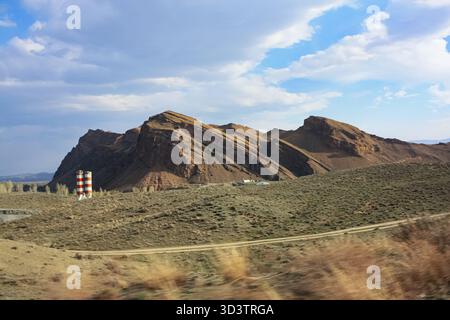 Regenbogenfarbene, rote Berge in der Türkei, Provinz Erzurum Stockfoto