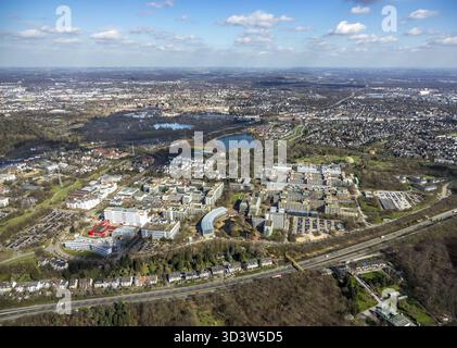 Luftaufnahme, Heinrich-Heine-Universität Düsseldorf, Düsseldorf, Rheinland, Nordrhein-Westfalen, Deutschland, DE, Europa, Vogelperspektive, Luftbild Stockfoto