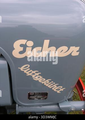 Typenschild für Oldtimer-Traktoren Deutschland Stockfoto