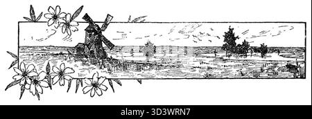 Eine Illustration aus dem Buch „Suma na Kocimbrodzie“ von Klemens Junosza aus dem Jahr 1898 mit detaillierten Kunstwerken, die die kulturellen und historischen Themen des Textes widerspiegeln. Stockfoto