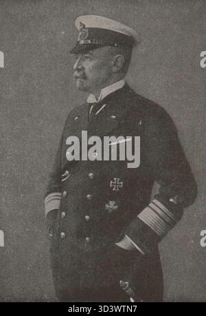 Konrad von Henkel-Gebhardi, in einem Porträt um 1918 aufgenommen, wahrscheinlich ein Mitglied der deutschen Aristokratie. Seine Rolle in historischen Ereignissen ist unbekannt, spiegelt aber die Anwesenheit des Adels in dieser Zeit wider. Stockfoto