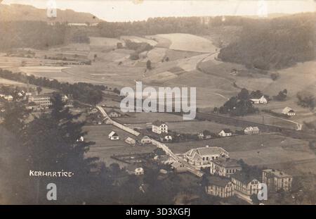 Kerhartice, Ústí nad Orlicí, historische Postkarte, 1920er Jahre Stockfoto