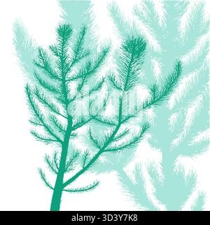 Hintergrund der Tannenblauen Zweige. Handzeichnung. Nicht AI, Vektorillustrationen Stock Vektor