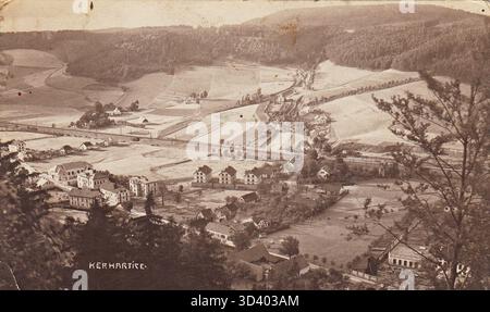 Kerhartice, Ústí nad Orlicí, historische Postkarte, 1920er Jahre Stockfoto
