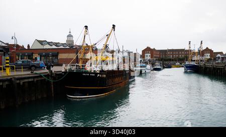 Fischerboot Celtic Rose PH179 in Camber Docks, Old Portsmouth. Stockfoto