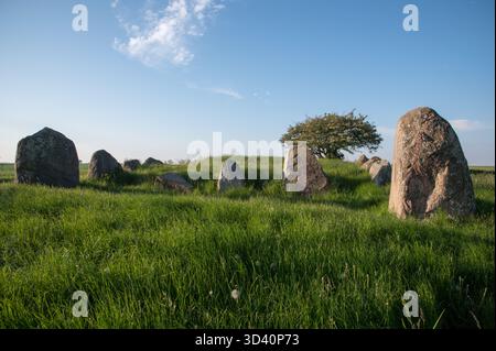 Rund 5000 Jahre alte Großsteingräber große Dolmen in der Nähe von Nobbin im Norden der Insel Rügen in der Ostsee, im Nordosten Deutschlands. Stockfoto