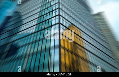 Verschwommene radiale Linien der urbanen Architektur Stockfoto
