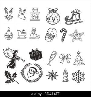 Süßer Weihnachtsmann Und Rentier Vektor Illustration Stock Vektor