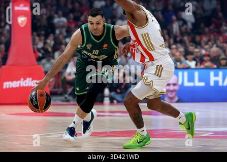 Belgrad, Serbien. November 2025. Kostas Sloukas von Panathinaikos während des Euroleague Basketballspiels zwischen Crvena Zvezda (Roter Stern) und Panathinaikos Stockfoto