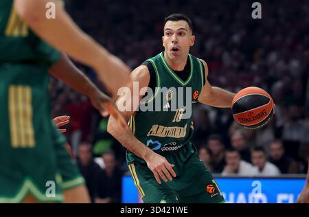 Belgrad, Serbien. November 2025. Kostas Sloukas von Panathinaikos während des Euroleague Basketballspiels zwischen Crvena Zvezda (Roter Stern) und Panathinaikos Stockfoto