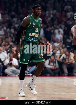 Belgrad, Serbien. November 2025. Kendrick Nunn von Panathinaikos während des Euroleague Basketballspiels zwischen Crvena Zvezda (Roter Stern) und Panathinaikos Stockfoto
