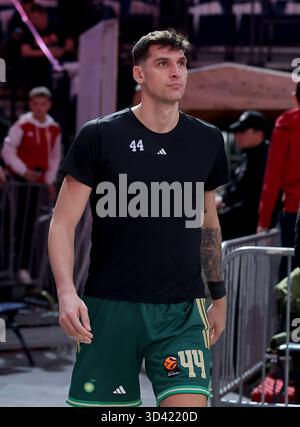 Belgrad, Serbien. November 2025. Konstantinos Mitoglou von Panathinaikos während des Euroleague Basketballspiels zwischen Crvena Zvezda (Roter Stern) und Panath Stockfoto