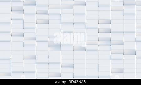 WEISSER 3D-CUBE-HINTERGRUND. Abstraktes Hintergrundbild und Scrren für Mobilgeräte oder soziale Netzwerke Stockfoto