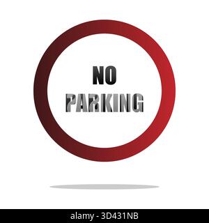 Kein Parkschild. Verbotsstraße Text. Vektorsymbol für Verkehrsregeln. Städtische Straßengrafik. EPS 10. Stock Vektor