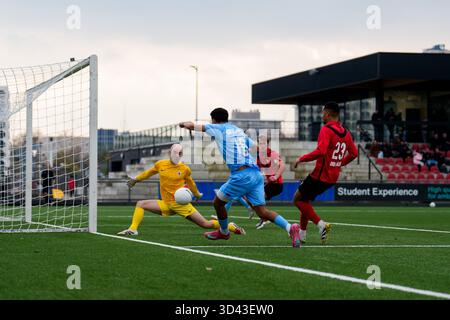 Amsterdam, Niederlande. November 2025. AMSTERDAM, 08-112025, Sportpark Goed Genoeg, Saison 2025/2026, Dutch Tweede Divisie Football, Spiel zwischen AFC und Jong Sparta Rotterdam, Foto zeigt Credit: Pro Shots/Alamy Live News Stockfoto