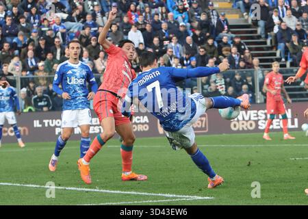 Como, Italien. November 2025. ComoÕs ComoÕs Alvaro Morata während des Fußballspiels der Serie A zwischen Como und Cagliari im Giuseppe Sinigaglia Stadion in Como, Norditalien - 8. November 2025 Sport - Fußball. (Foto: Antonio Saia/LaPresse) Credit: LaPresse/Alamy Live News Stockfoto