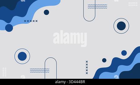 Moderner abstrakter Hintergrund Blau und Grau weiche Pastellfarbe geometrische Wellenformen. Vektorabbildung Stock Vektor