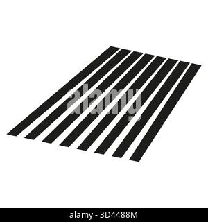 Schräge acht Streifen. Schwarze perspektivische Linien. Grafikelement Vektordesign. Abstrakte Schattenform. EPS 10. Stock Vektor