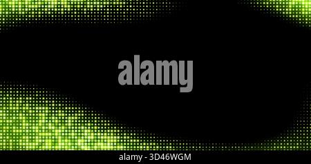Grüner Halbtonhintergrund, abstrakte glitzernde Punkte Hintergrund, Disco-Textur Design, glänzendes Konfetti-Banner. Stock Vektor