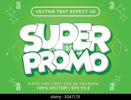Bearbeitbare 3D-Zeichentricktexteffekt-Vorlage Stock Vektor