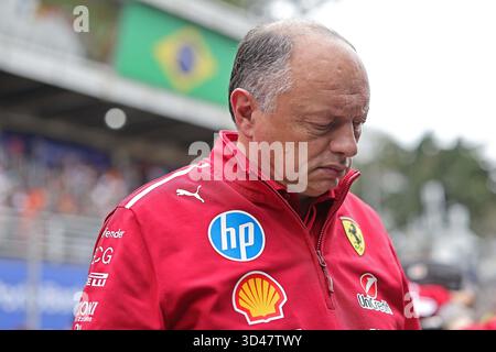 Sao Poulo, Brasilien. November 2025. Ferrari Team Principal Frédéric Vasseur vor dem Sprint-Rennen des F1 Grand Prix von Brasilien beim Autodromo Jose Carlos Pace Credit: Action Plus Sports/Alamy Live News Stockfoto