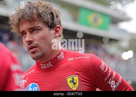 Sao Poulo, Brasilien. November 2025. Charles Leclerc (MON) Scuderia Ferrari SF-25 vor dem Sprint-Rennen des F1 Grand Prix von Brasilien beim Autodromo Jose Carlos Pace Credit: Action Plus Sports/Alamy Live News Stockfoto