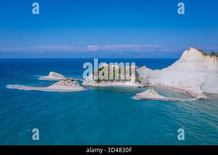 Akra Drastis - Kap Drastis, nordwestlichster Punkt der Insel Korfu, Ionische Insel in Griechenland Stockfoto