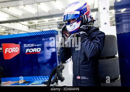 SARGEANT Logan (usa), Proton Competition, Ford Mustang LMGT3 #77, LM GT3, Aktion während des Rookie-Tests 2025 der FIA Langstrecken-Weltmeisterschaft 2025, am 9. November 2025 auf dem Bahrain International Circuit in Sakhir, Bahrain - Foto Julien Delfosse/DPPI Credit: DPPI Media/Alamy Live News Stockfoto