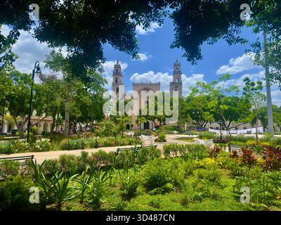Blick auf den Hauptplatz in Mérida, Mexiko. Stockfoto