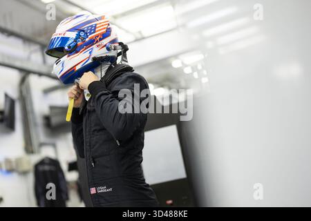 SARGEANT Logan (usa), Proton Competition, Ford Mustang LMGT3 #77, LM GT3, Aktion während des Rookie Tests der FIA World Endurance Championship 2025 2025, am 9. November 2025 auf dem Bahrain International Circuit in Sakhir, Bahrain Stockfoto