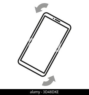 Drehung des Mobiltelefons. Bildschirmumdrehung Vektor. Symbol für Geräteausrichtung. Drehsymbol anzeigen. Stock Vektor