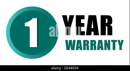 Symbol für Garantieaufkleber. Ein Jahr Garantie. Runde Dichtung Vektor. Grafik zur Servicequalität. Stock Vektor