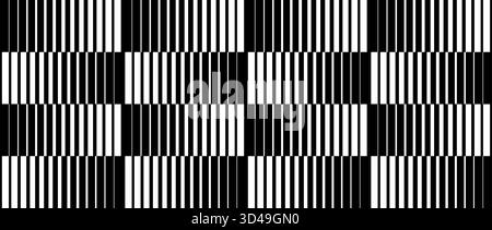 Gitter Für Gradientenübergänge. Schwarz-weiß gestreifte Rasterstruktur. Hintergrund für wiederholtes Muster. Vertikale parallele dünne bis dicke Linien. Stock Vektor