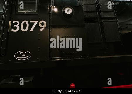 Nahaufnahme der Dampflokomotive 13079 aus Darlington 1953 Stockfoto