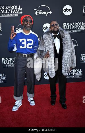 André 3000 und Big Boi aus Outkast bei der 40. Rock & Roll Hall of Fame Induction Ceremony 2025 im Peacock Theater. Los Angeles, 11/08/2025 Stockfoto