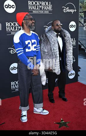 André 3000 und Big Boi aus Outkast bei der 40. Rock & Roll Hall of Fame Induction Ceremony 2025 im Peacock Theater. Los Angeles, 11/08/2025 Stockfoto